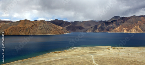 Pangong tso lake panoramic view, leh ladakh 