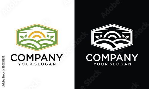 Simple Nature Landscape Logo Vector Illustration