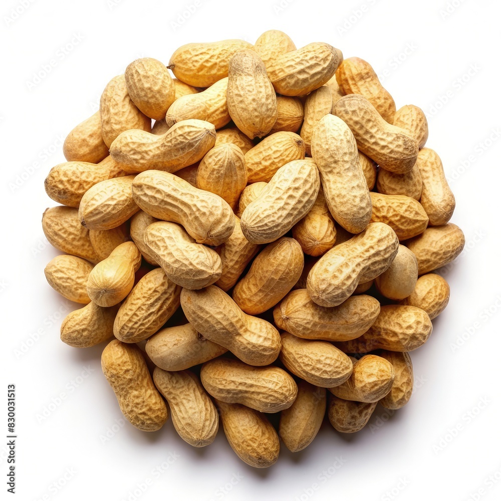 Pile of Peanuts on White Background. Generative AI Pile of Peanuts on White Background. Generative AI