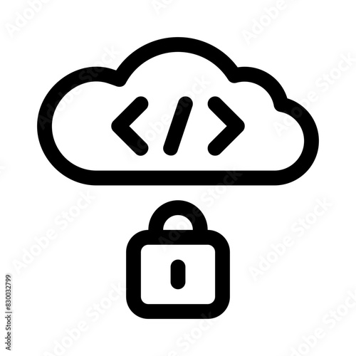 cloud lock line icon