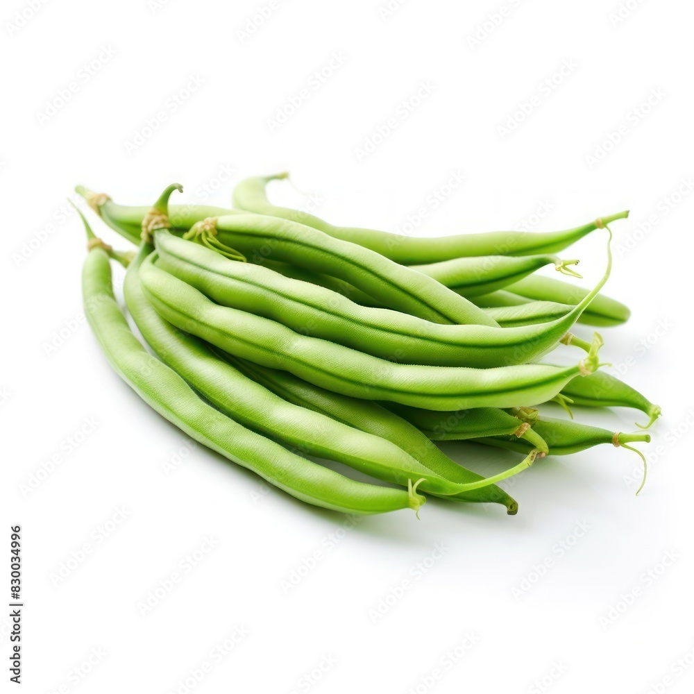 closeup of some broad bean pods. AI generated image.