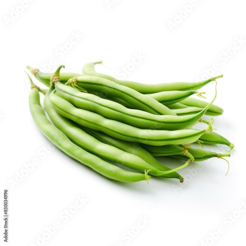 closeup of some broad bean pods. AI generated image. photo