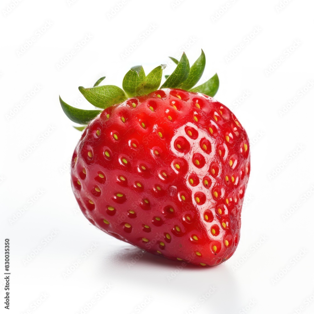 Red berry strawberry isolated on white background. AI generated image. Red berry strawberry isolated on white background. AI generated image.
