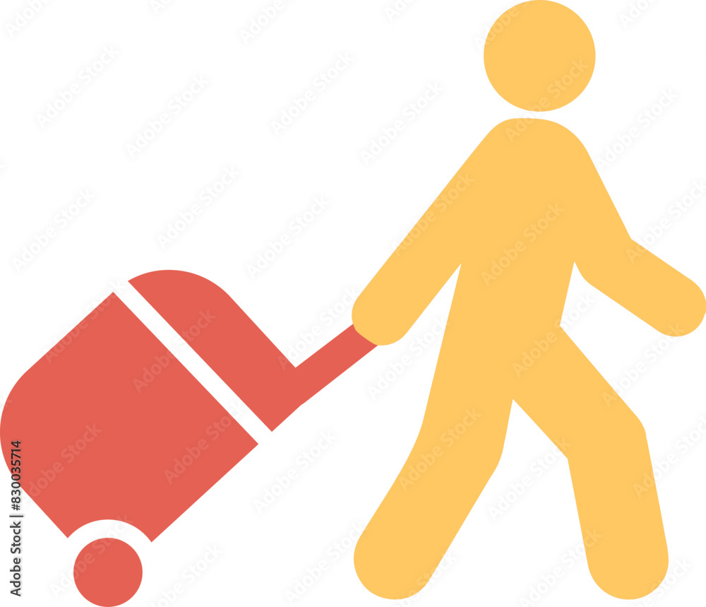 Walking with Luggage Vector Icon Walking with Luggage Vector Icon