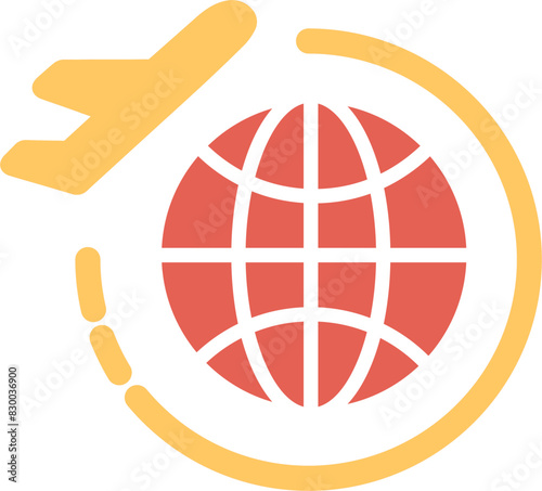 Round Travel Flights Vector Icon