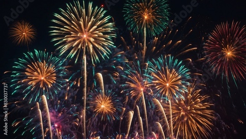 Vibrant firework sparkles creating a dazzling display.