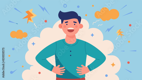 The man is comfortable being vulnerable and expressing his emotions as he knows it is a sign of strength.. Vector illustration