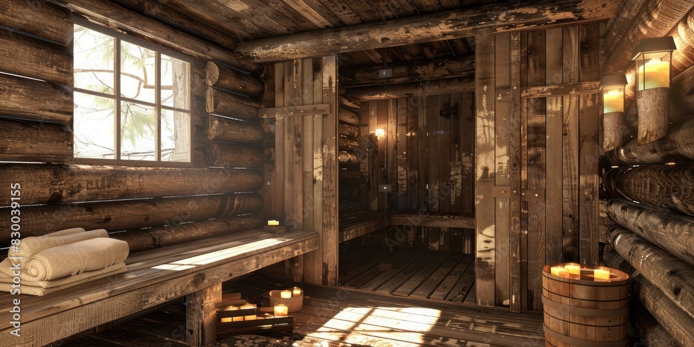 custom made wallpaper toronto digitalrustic sauna cabin, where can you relax. Geerative AI