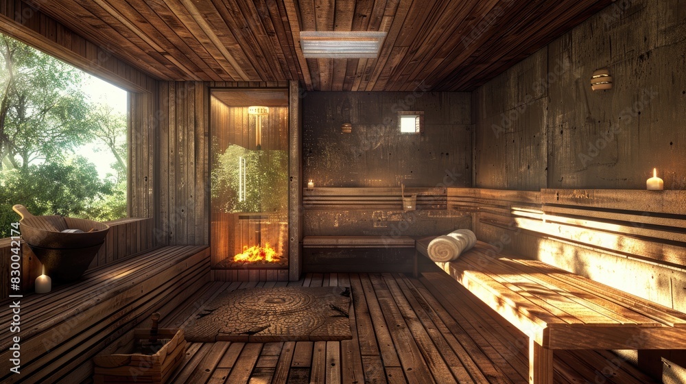 rustic sauna cabin, where can you relax. Geerative AI rustic sauna cabin, where can you relax. Geerative AI