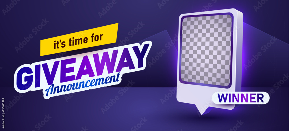 Obraz premium Giveaway winner announcement social media post template. Giveaway winner announcement.