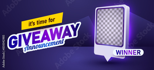 Giveaway winner announcement social media post template. Giveaway winner announcement.
