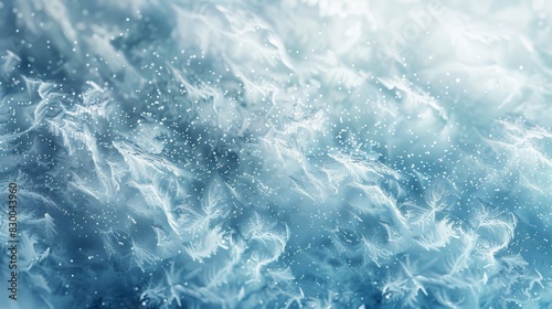 Cool-toned abstract background with flowing gradients frost patterns and a faint light sparkle backdrop © javier