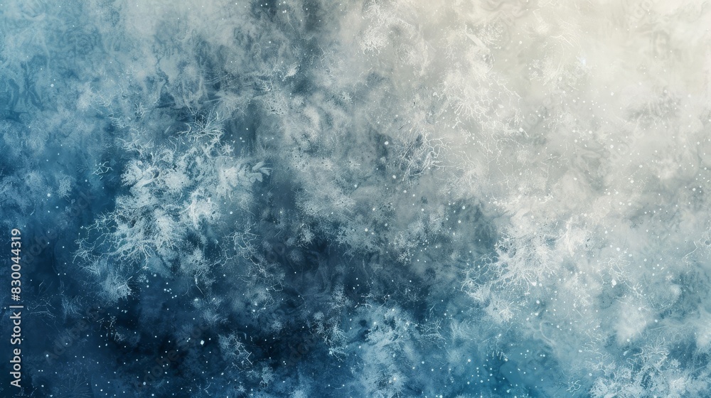 Winter wallpaper with gradient transitions between blue and white snowflake particles and shimmer backdrop Winter wallpaper with gradient transitions between blue and white snowflake particles and shimmer backdrop