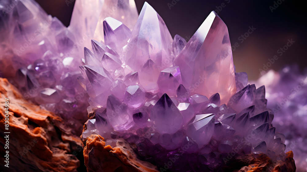 Digital amethyst geometric abstract graphics poster background