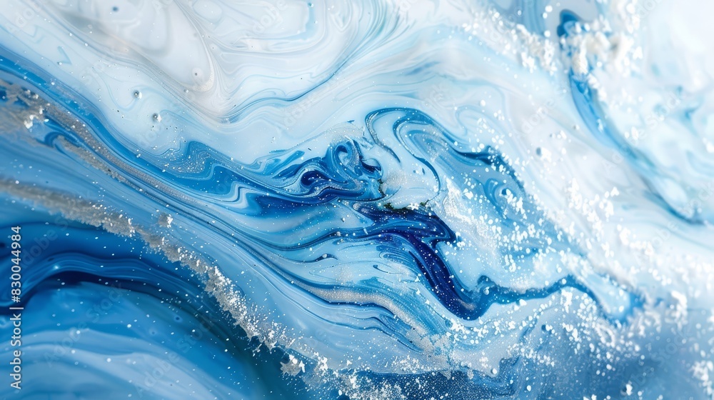 Winter landscape featuring swirling blue and white lines icy reflections and light shimmer backdrop Winter landscape featuring swirling blue and white lines icy reflections and light shimmer backdrop
