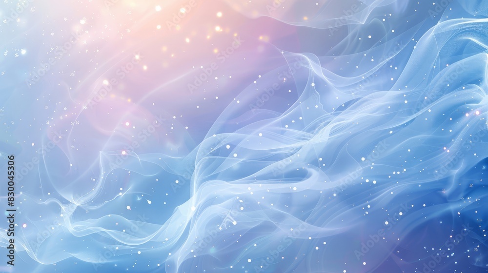 Fototapeta premium Smooth gradients frosty patterns and twinkling stars in a cool-toned abstract background backdrop