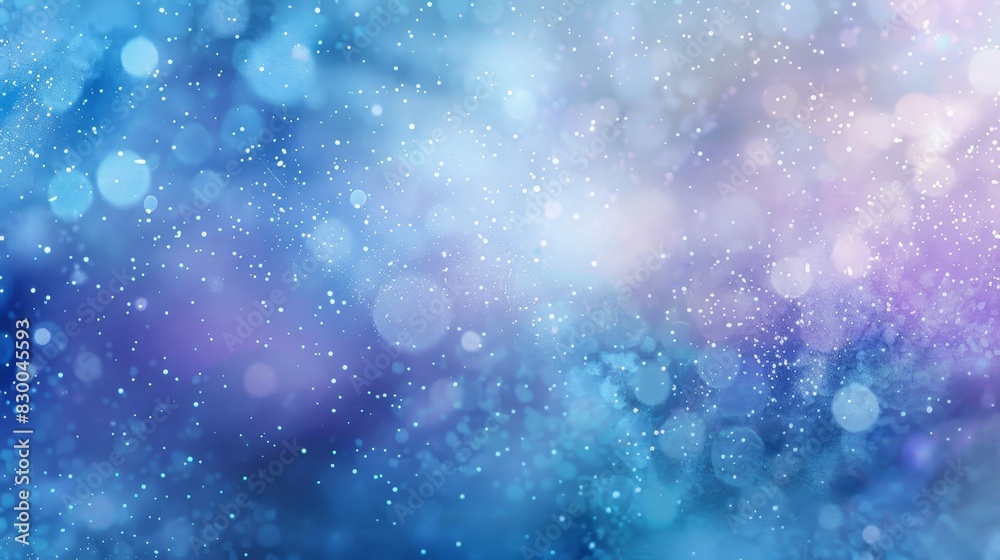 Winter-inspired background with gradient blues and purples crystalline patterns and stars backdrop