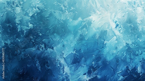 Frost-inspired wallpaper with gradient shifts between blue and turquoise glowing highlights and ice textures backdrop