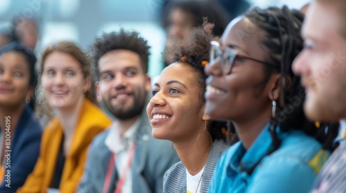 A group of diverse people attending a technology workshop on AI innovations