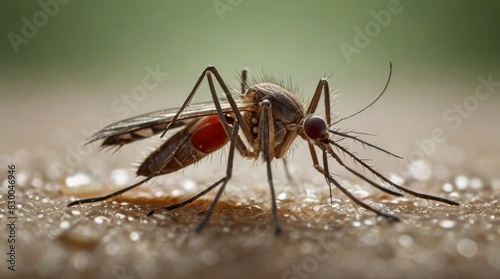 Close-up of a mosquito that can transmit dangerous diseases photo