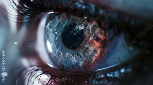 Macro Shot of Eye with Surreal and Abstract Patterns