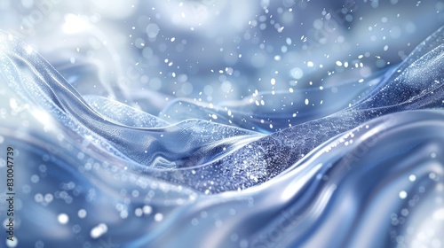 Abstract background featuring cobalt blue and silver patterns glowing highlights and misty effect in a wintery theme backdrop