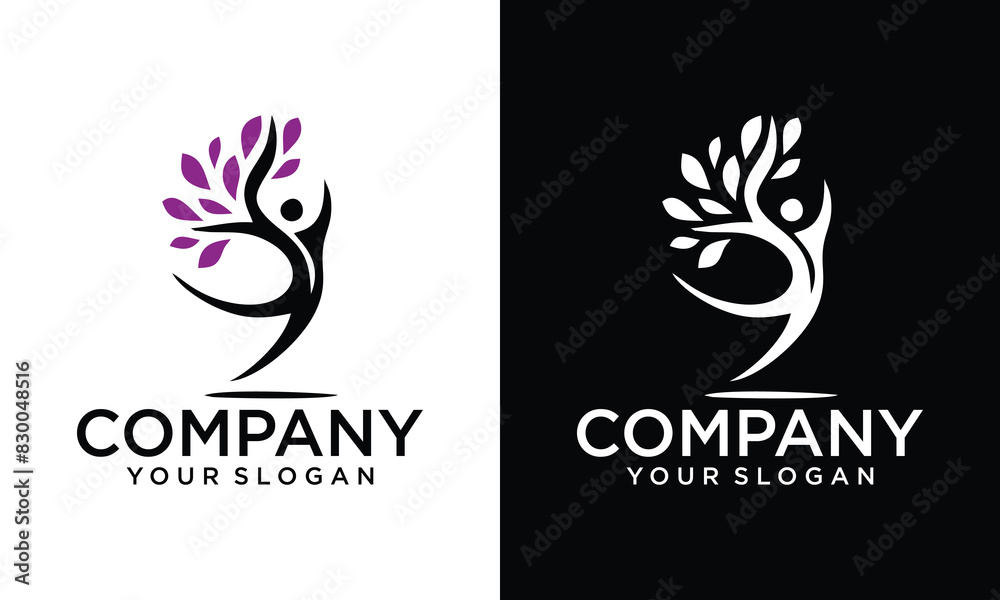 Human Tree Logo Templates and Vector, Abstract eco human tree logo design vector template, Family tree concept icon logo template. Human Tree Logo Templates and Vector, Abstract eco human tree logo design vector template, Family tree concept icon logo template.