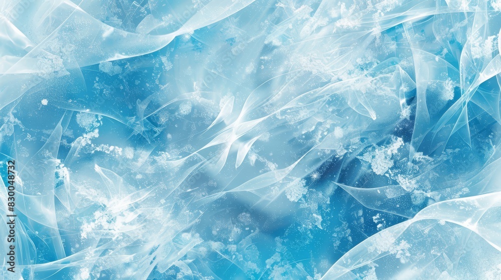 Winter hues with interlocking shapes in blue and white glowing light and frosted textures in a pattern backdrop