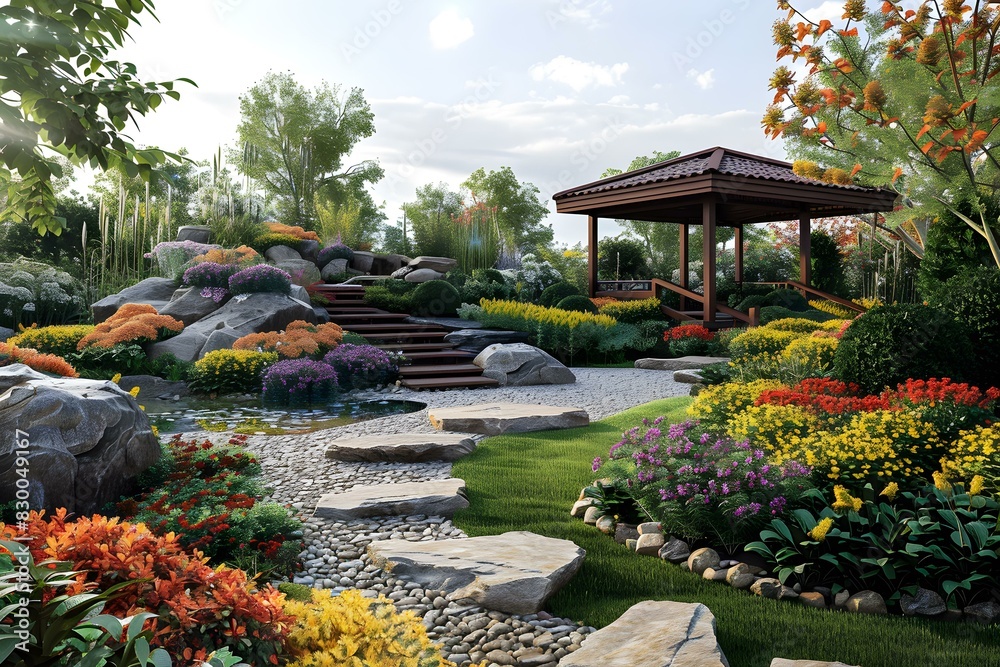 Fototapeta premium The landscape design renderings