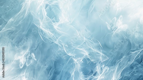 Abstract background featuring lace-like pattern in blue and white glowing light effects and frosty textures backdrop