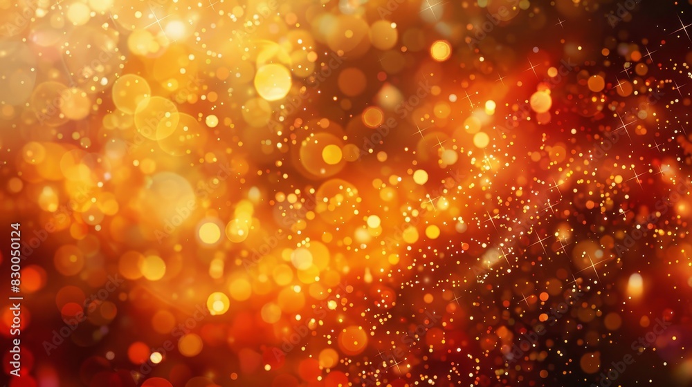 Autumn hues with bokeh effects and star-like light points in a dreamy background backdrop