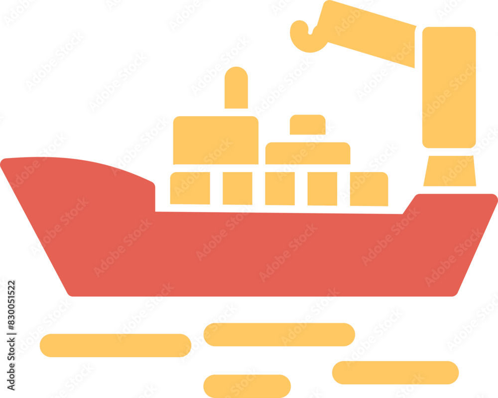 Obraz premium Cargo Ship II Vector Icon