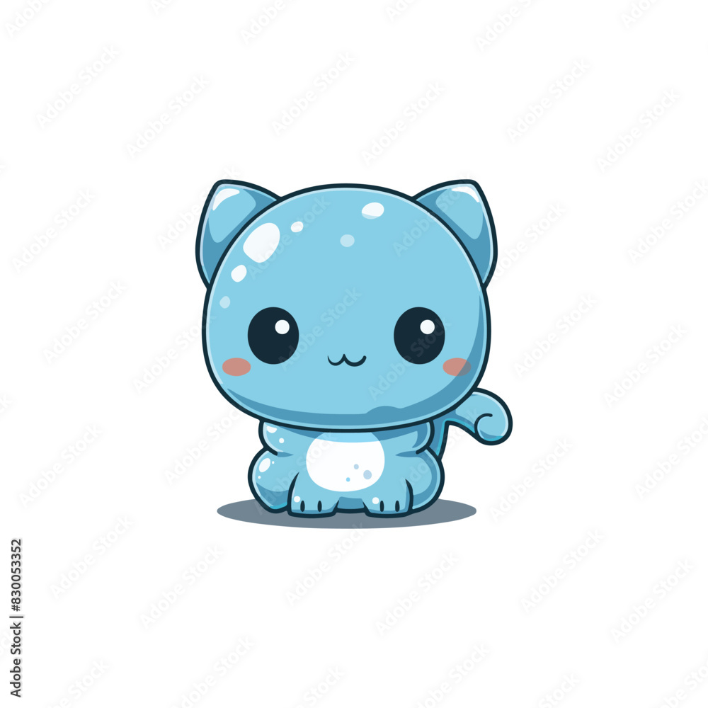 cute blue cat shape vector cute blue cat shape vector