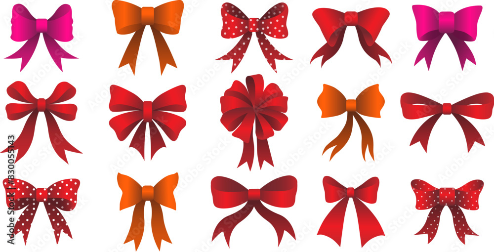 Obraz premium Red dotted bow ties