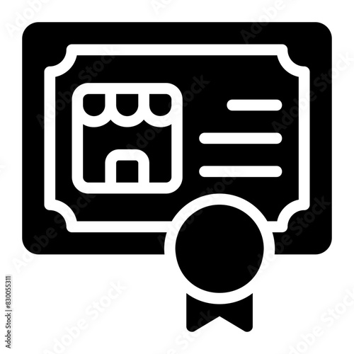 certificate glyph icon