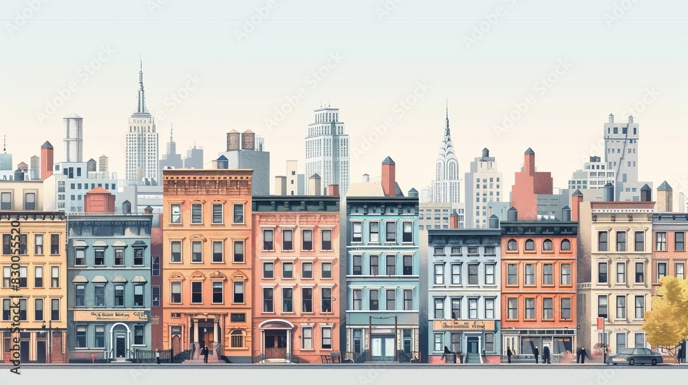 Fototapeta premium Urban and Street Scenes Building: An illustration highlighting urban buildings and structures