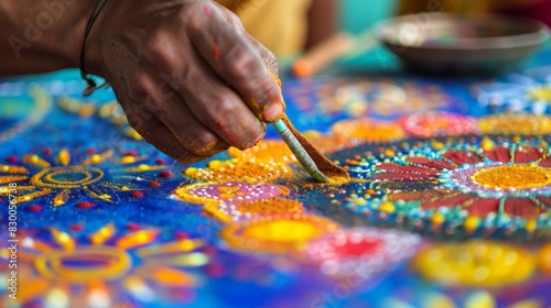 Intricate Mandala Patterns Created with Colored Sands