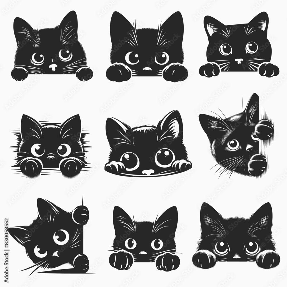 Peeking Cat Svg vector silhouette Bundle file, Cute cat SVG, Peeking Cat Svg vector silhouette file Peeking Cat Svg vector silhouette Bundle file, Cute cat SVG, Peeking Cat Svg vector silhouette file