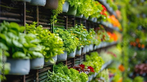 Urban Eco-friendly Community Garden Thrives with Vertical Farming © pkproject