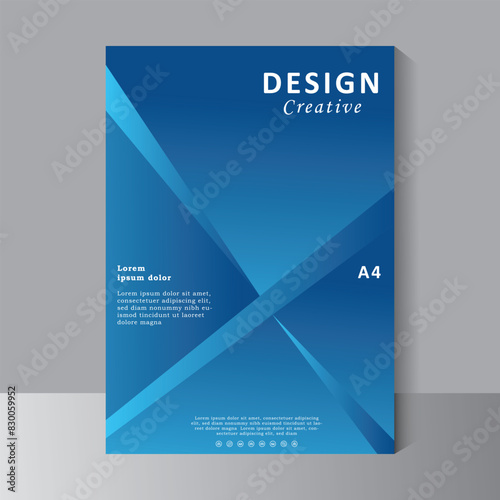 Brochure template vector design, Annual Report, Magazine, Poster, Corporate Presentation, Book cover, Flyer, layout modern with blue color size