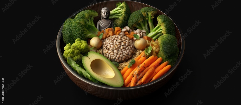 Buddha Bowl. Buckwheat, pumpkin, chicken fillet, avocado, carrots Buddha Bowl. Buckwheat, pumpkin, chicken fillet, avocado, carrots