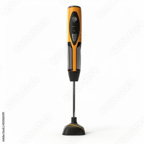 Fiberglass immersion blender with a sturdy, lightweight construction, isolated solid white background