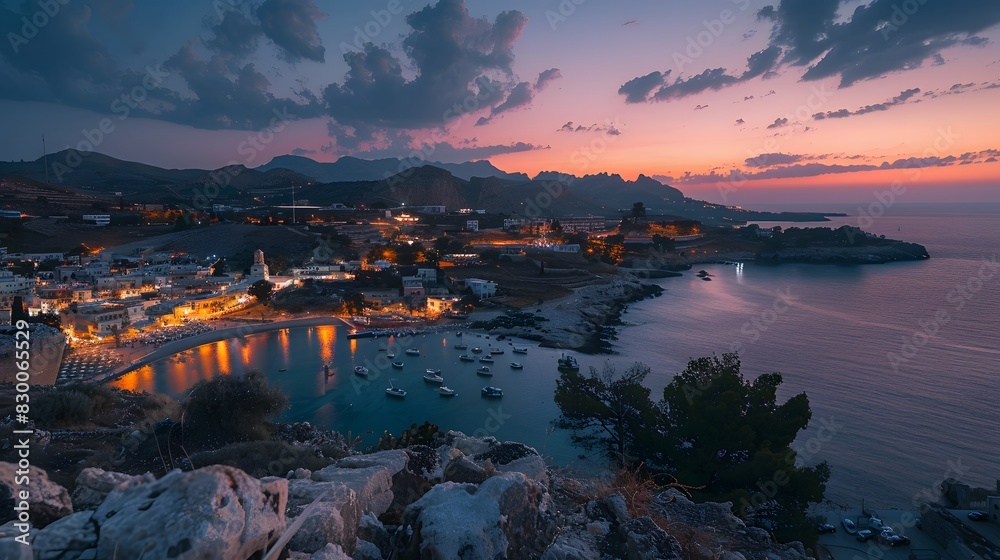 Fototapeta premium Beautiful beach views in Greece, Clean and beautiful, in the afternoon, which in Generate AI