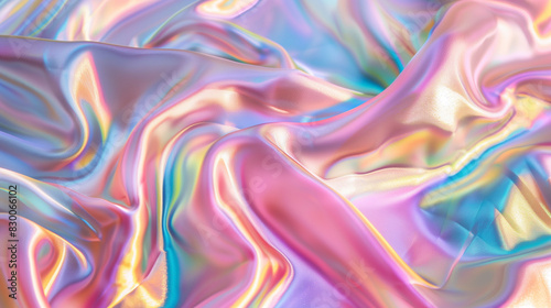 Iridescent Pastel Silk Fabric with Smooth Texture