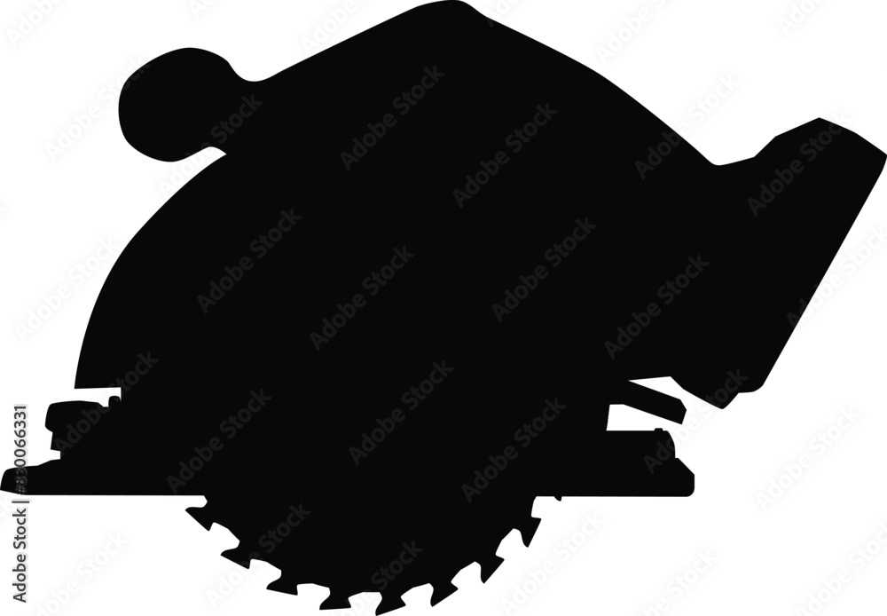 Silhouette of circular saw illustration. Essential tool in black color. Home repair accessories. Silhouette of circular saw illustration. Essential tool in black color. Home repair accessories.