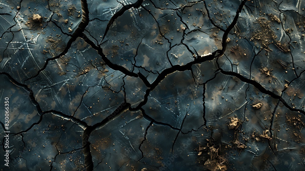 Fototapeta premium Portrait of cracked dry ground texture