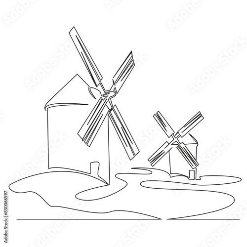 two mills in a field