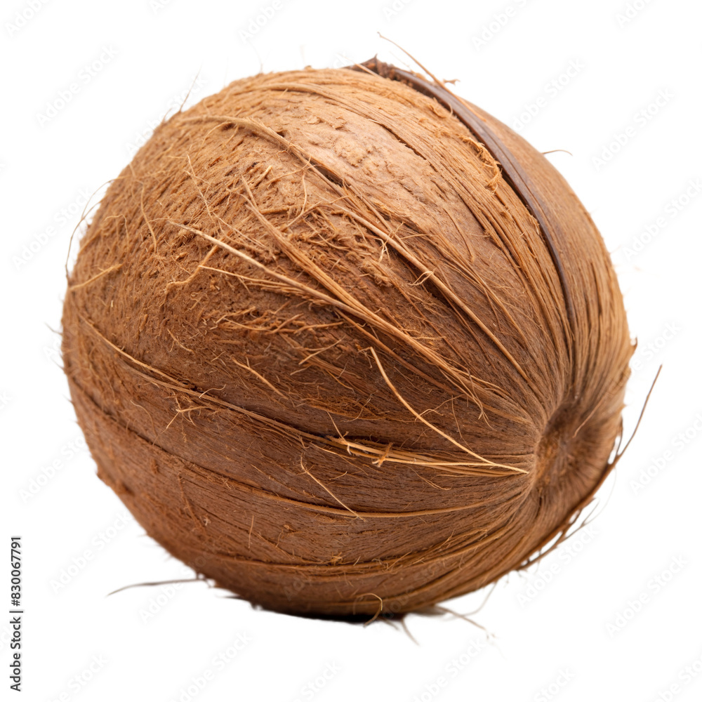 A detailed view of a single coconut A detailed view of a single coconut