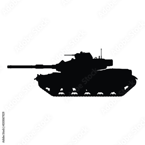 Armored Tank Silhouette Vector Illustration