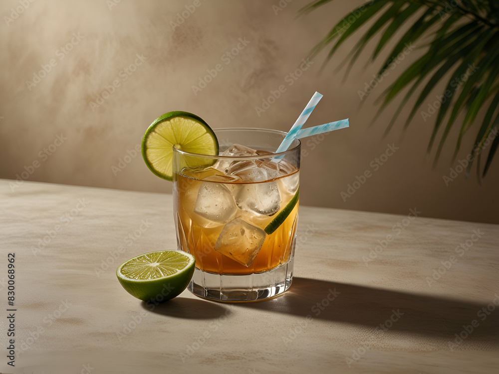 Fototapeta premium cocktail with lime and mint
